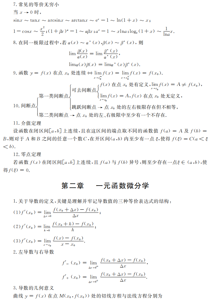 湖南专升本高等数学常用公式总结(一)(图4)